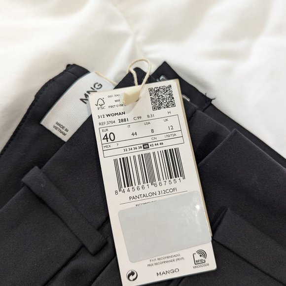 Mango NWT Slim Fit Trousers Size US8 (40EUR - Picture 12 of 13